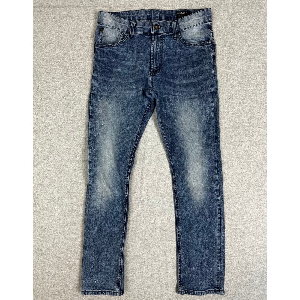 Buffalo‎ David Bitton Ash-X Jeans Mens 33x30 Blue Skinny Stretch Faded Denim